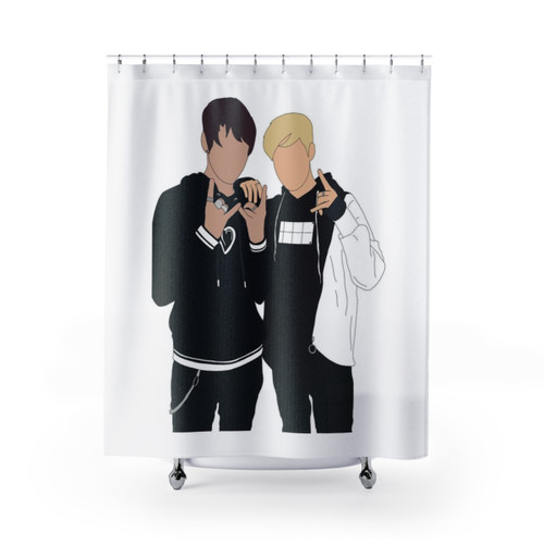 Sam and Colby Themed Shower Curtain