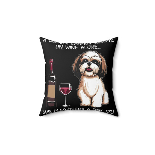 Shih Tzu Dog Lover Funny Wine Pillow