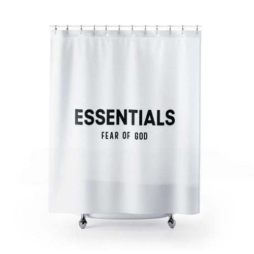 Essential Black Font Shower Curtains
