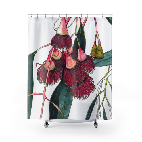 Gum Blossom Eucalyptus Pink Shower Curtain
