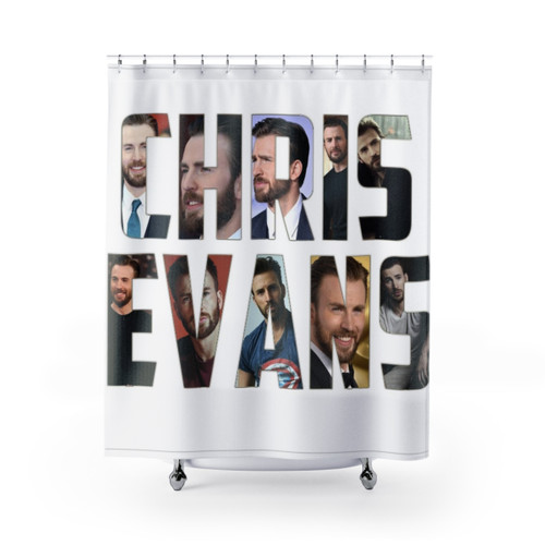 Chris Evans Name Shower Curtains - Personalized Bathroom Decor