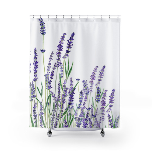 Lavender watercolor painting shower curtain