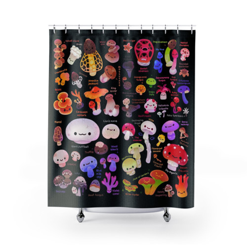 Mushroom Shower Curtains with Fungus and Cottage Core Designs