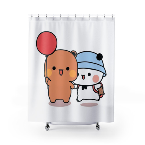 Cute bear and panda shower curtain design