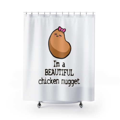 Chicken Nugget Themed Shower Curtain