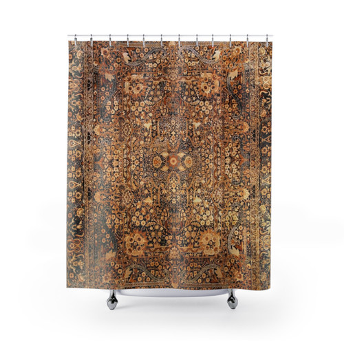 Antique Persian Kirman Rug Print Shower Curtains