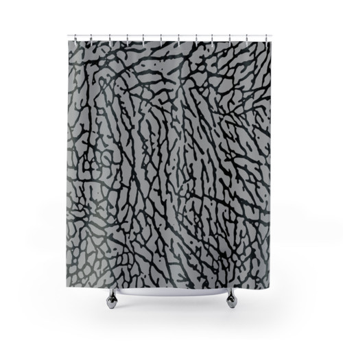 Jordan Elephant Print Cement Shower Curtains