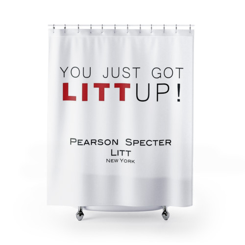 Suits LITT UP! Design Shower Curtains