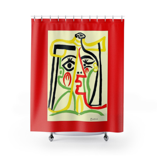 TETE DE FEMME Fantasy Abstract Painting Print Shower Curtain
