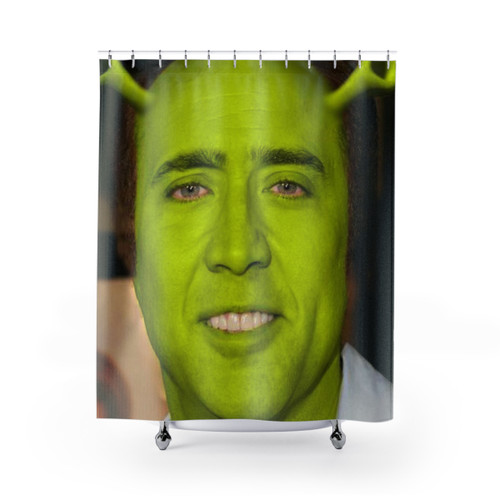 Nicolas Cage as Shrek Meme Shower Curtain