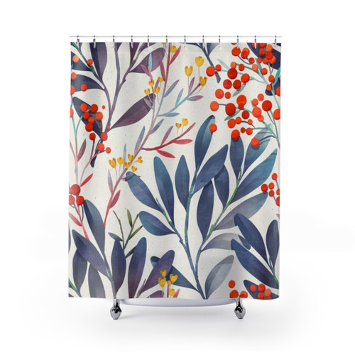 Winter Floral Shower Curtain