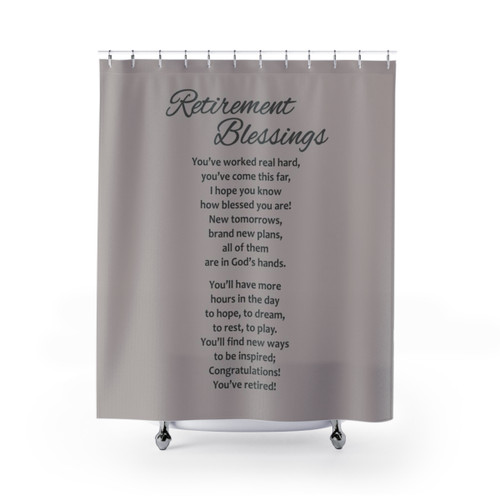 Retirement Shower Curtains for Retirement Party Decorations