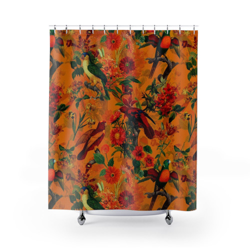 Vintage Tropical Bird Shower Curtains