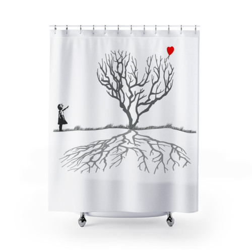 Banksy Heart Tree Shower Curtains