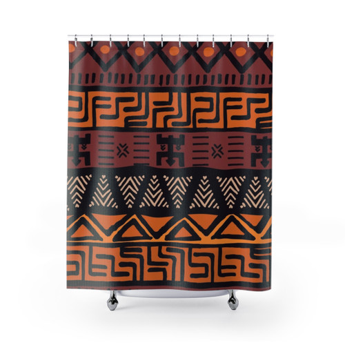 African Tribal Mudcloth Pattern Shower Curtain