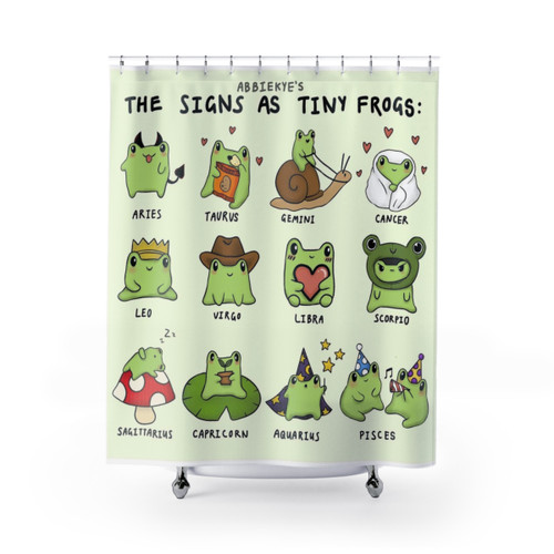 Zodiac Frog Shower Curtains - Whimsical Bathroom Decor