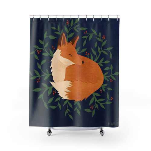 Cozy Baby Fox Shower Curtains