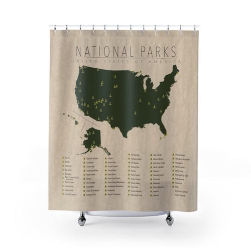 Vibrant US National Parks Shower Curtain