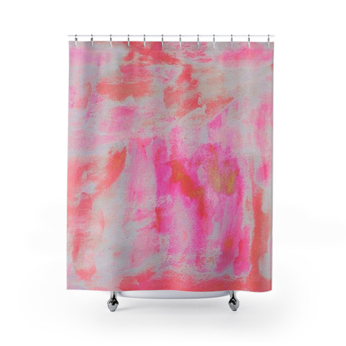 Cute Pink Brushed Shower Curtain