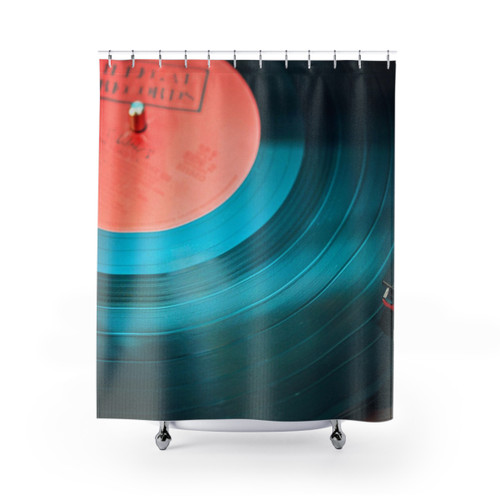 Retro Disk Shower Curtains for Vinyl Music Enthusiasts