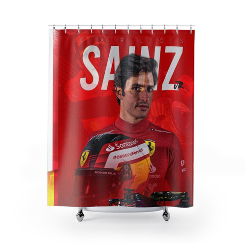 Sainz 55 Shower Curtains - Formula 1 Driver Collection