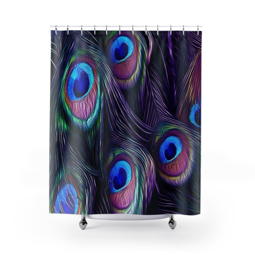 Peacock Feather Shower Curtains - Vibrant Nature-Inspired Decor