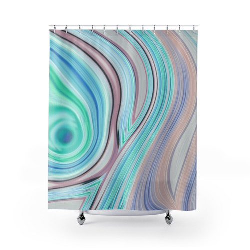Preppy abstract pastel shower curtains