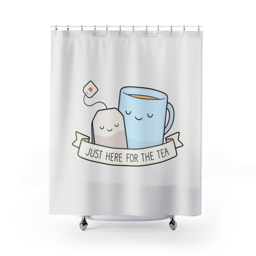 Funny tea themed shower curtain