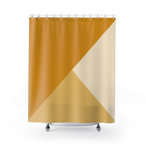 Gradient Geometry Mustard Shower Curtain