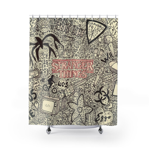 Stranger Things Themed Shower Curtain