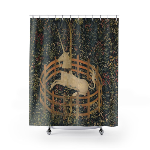 Mythical Unicorn Floral Shower Curtain