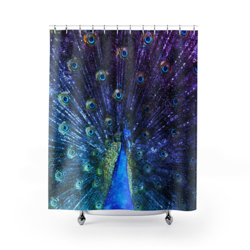 Watercolor Peacock Shower Curtains
