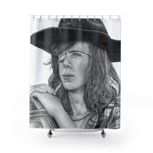 Graphite Portrait Shower Curtain
