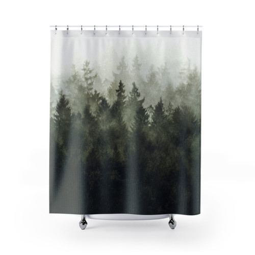 Enchanted Forest Shower Curtain with Moody Wilderness Dream