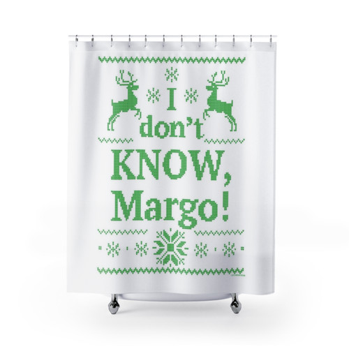 Christmas Vacation Themed Green Ink Shower Curtains