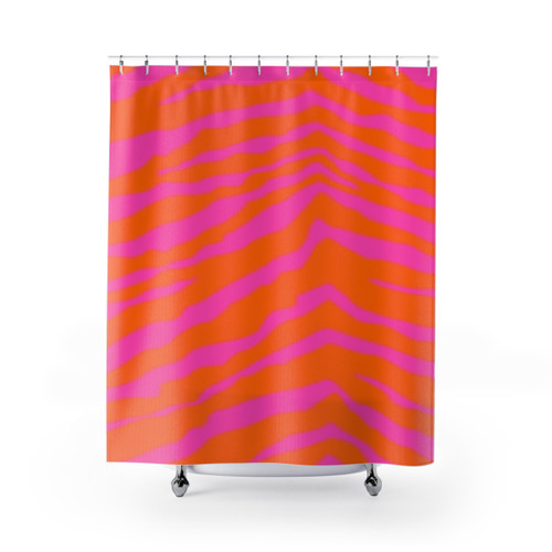 Vibrant Zebra Print Shower Curtain