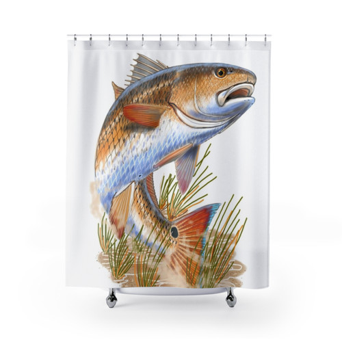 Redfish in Grass Shower Curtain