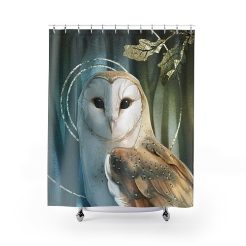 December Owl Shower Curtains - Whimsical Wildlife Design
