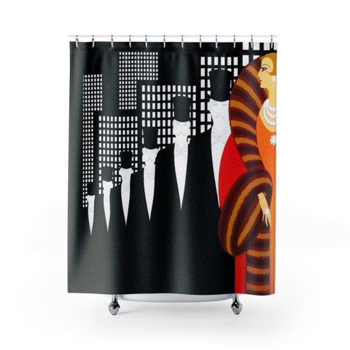 Elegant Art Deco Fashion Shower Curtains