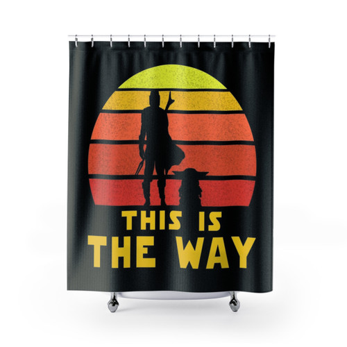 Retro Mandalorian Shower Curtains
