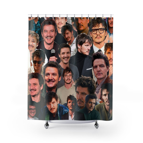 Pedro Pascal Photo Collage Shower Curtain