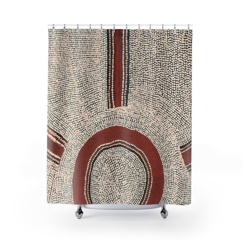 Colorful Aboriginal Dot Art Shower Curtain