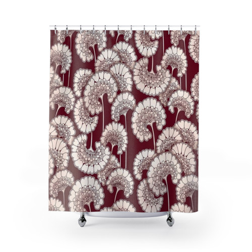 Florence Broadhurst Inspired Red Shower Curtains