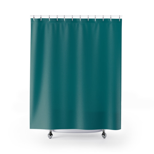 Teal solid shower curtain