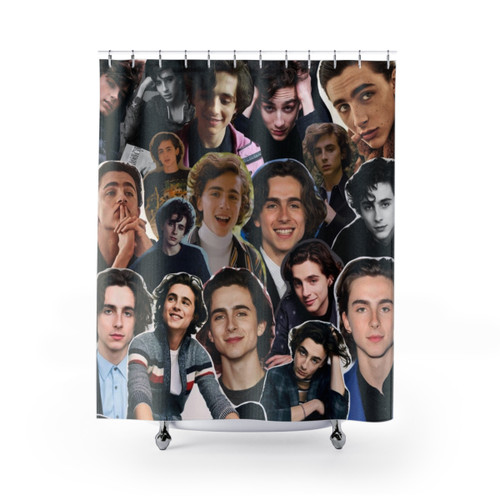 Timothée Chalamet Collage Shower Curtains