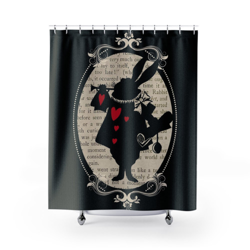 Vintage Alice in Wonderland White Rabbit Shower Curtain