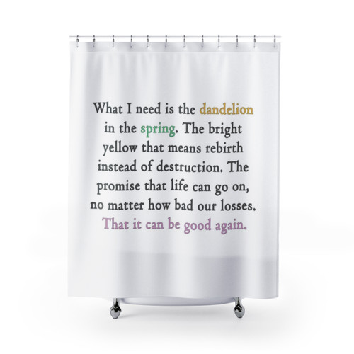 Mockingjay Shower Curtains with Dandelion Quote