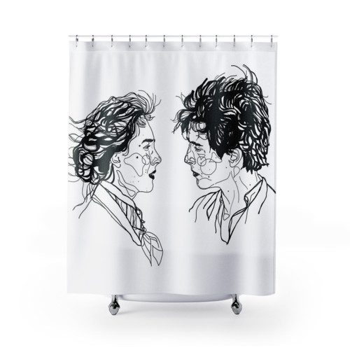Little Women Themed Shower Curtains Featuring Jo and Laurie, Timothée Chalamet and Saoirse Ronan