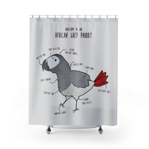 African Grey Parrot Shower Curtain