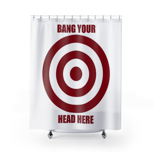 Stress Relief Shower Curtains with Bang Your Head Design